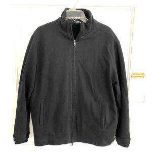 CLAIRBORNE Black fleece lined zipper closure pockets jacket women's size Large